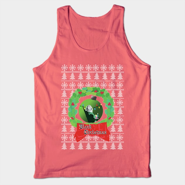 Black Christmas Tank Top by attackofthegiantants